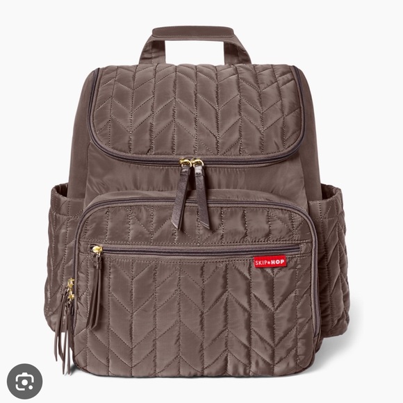 Skip Hop Handbags - Skip Hop Quilted Diaper Backpack in Taupe
